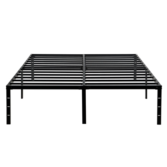 Heavy Duty Queen Size Bed Frame With Quiet Support - Black