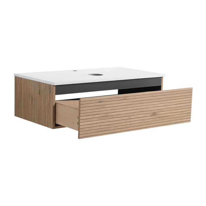 Wall Mounted Bathroom Vanity & 1 Soft Close Drawer (Excluding Sink)