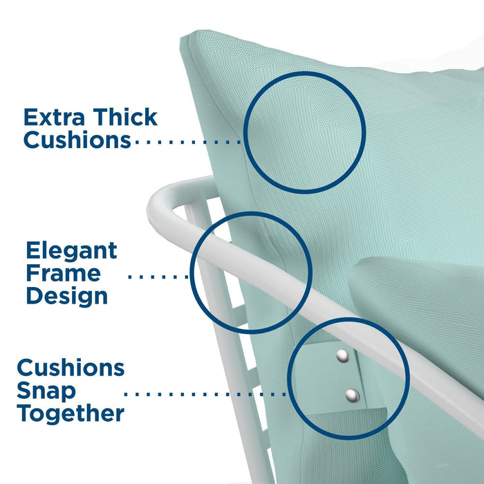 Teddi - Outdoor Lounge Chairs Set (Set of 2) - Aqua