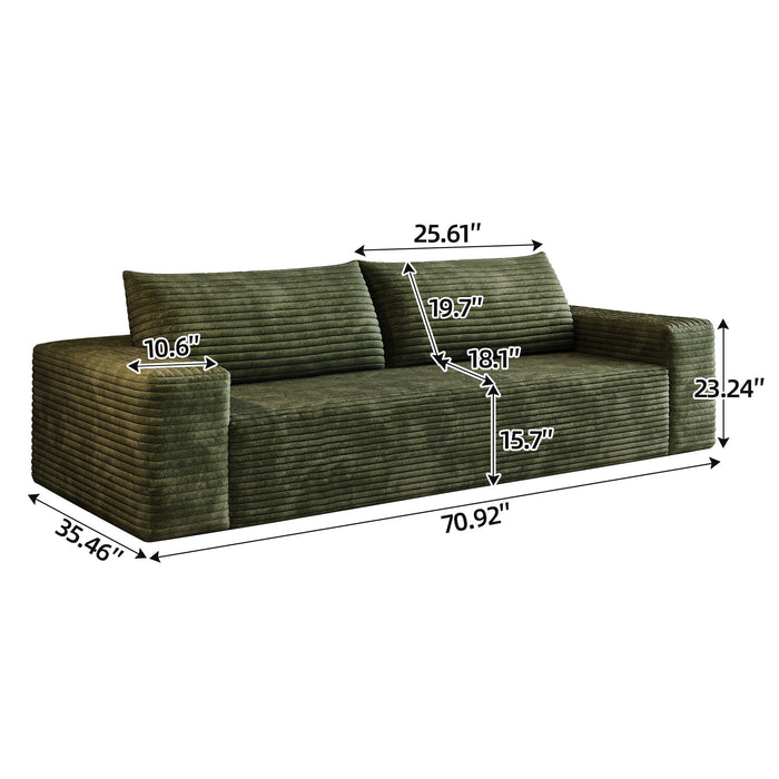 3 Setaser Sofa, Deep Seat Couches For Living Room - Green