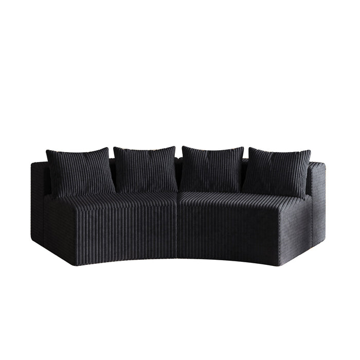 Curved Sectional Sofa With 4 Pillows, Modular Semi Circular Design