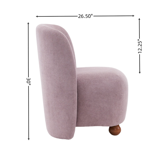 Modern Low Back Accent Upholstered Armless Living Room Chairs, Round Feet
