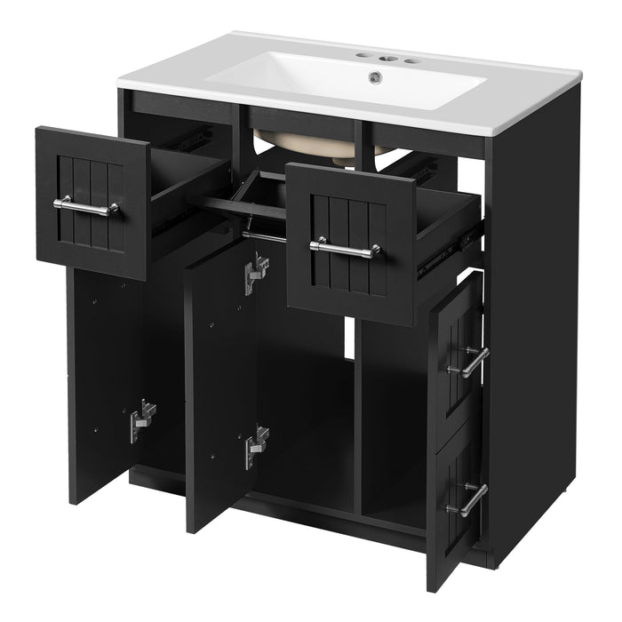 Bathroom Vanity With Undermount Sink, Soft-Close Doors, Drawers, Ceramic Sink