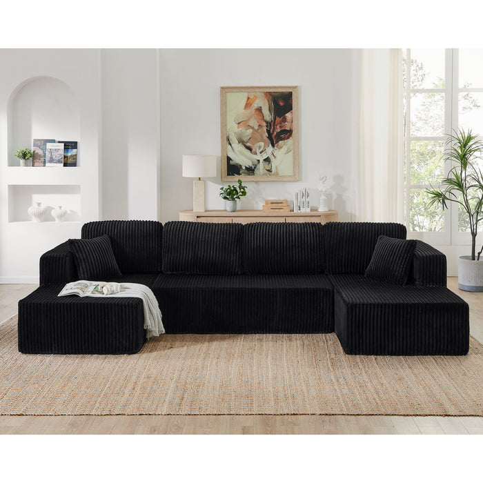 Modern Minimalist U - Shape Modular Sectional Sofa