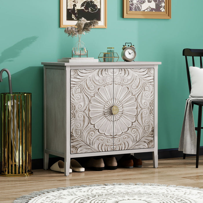 2 Door Cabinet, Suitable For Bedroom - Light Gray