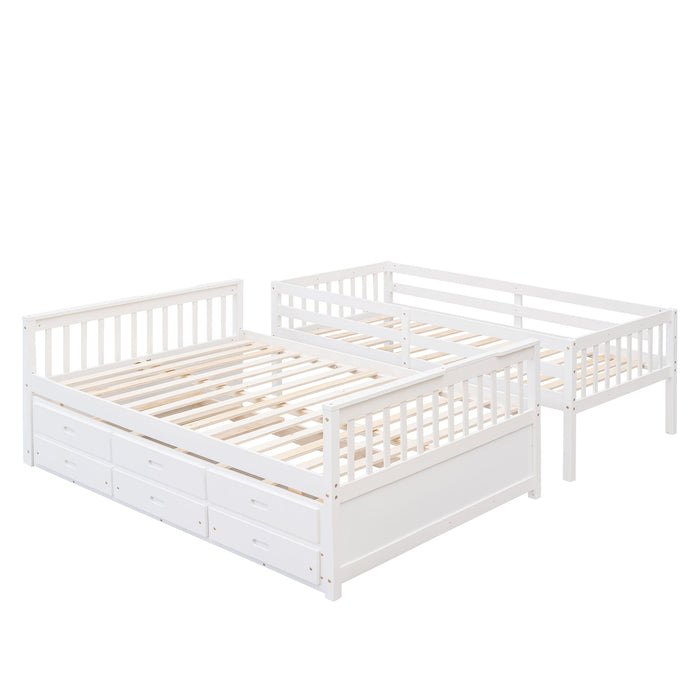 Bunk Bed With Twin Size Trundle And Drawers