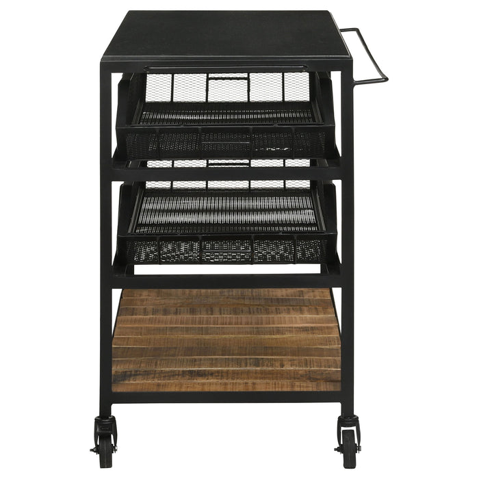 Ingalls - Accent Storage Cart With Casters, Shelves - Black