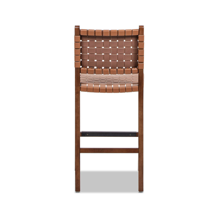 Andre - Counter Stool With Back - Pecan Brown