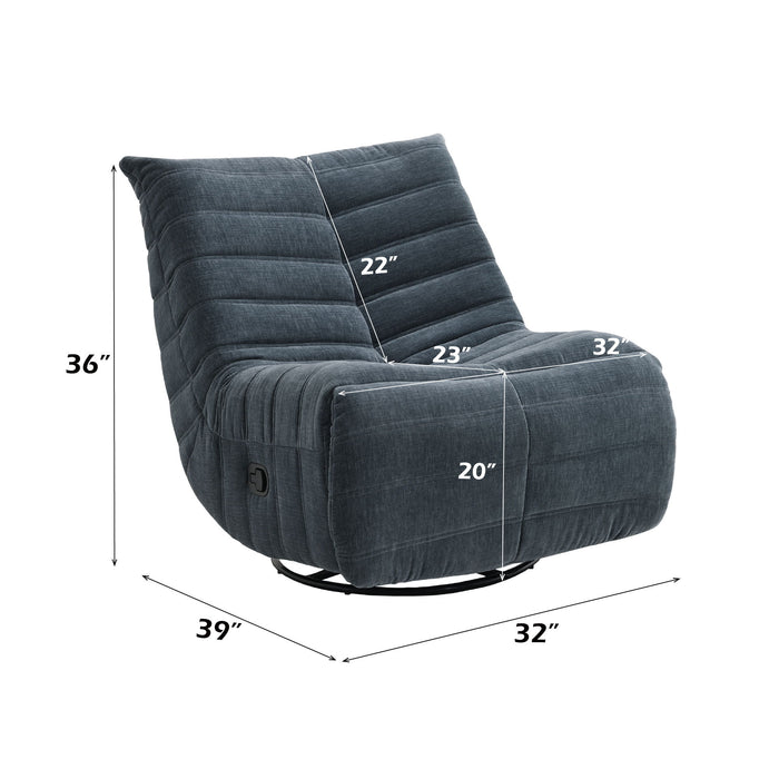 Talmon - Chenille Glider Recliner With Swivel - Dark Gray