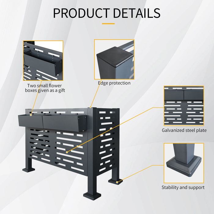 Air Conditioner Fence For Outdoor Units, Metal Privacy Fence Cover, Perfect To Conceal Air Conditioning Units, 3 Fence Panel