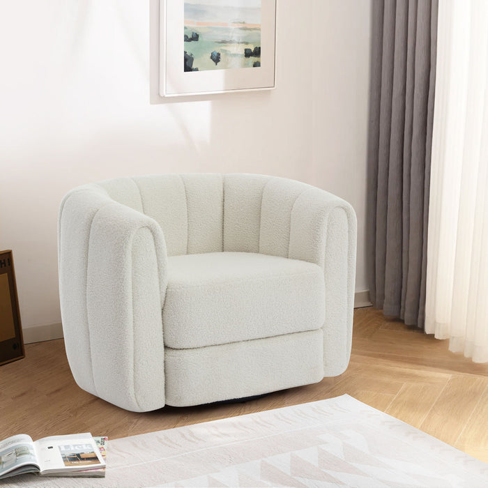 Swivel Accent Chair Wide Upholstered For Living Room