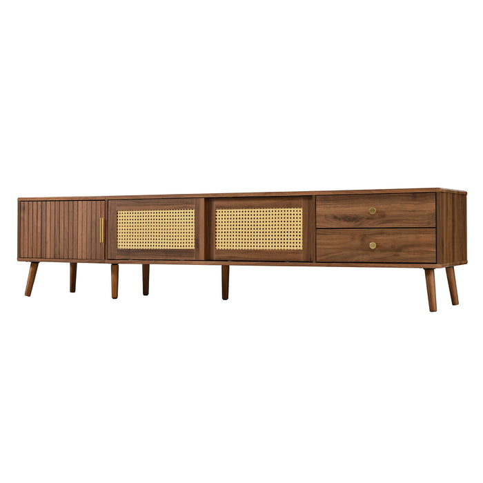 TV Stand With Storage Cabinets - Natural
