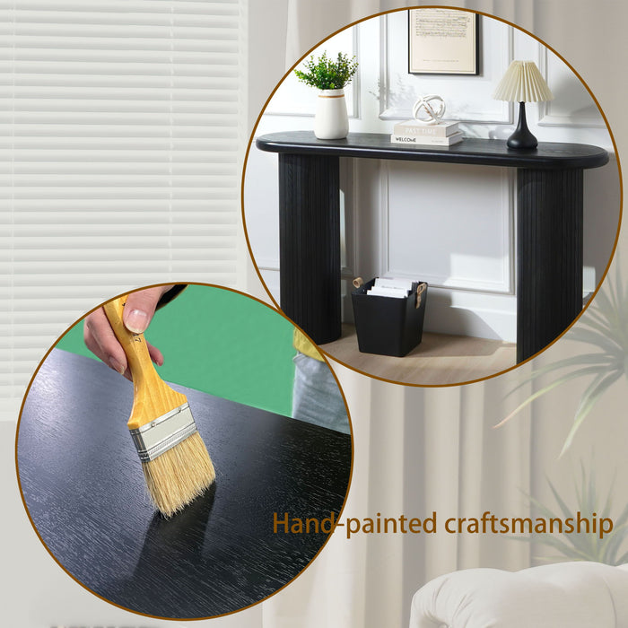 Fluted Cylinder Console Table - Black