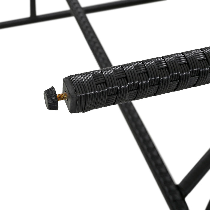 Outdoor Acacia Wood Bar Height Table And Eight Stools With Cushions