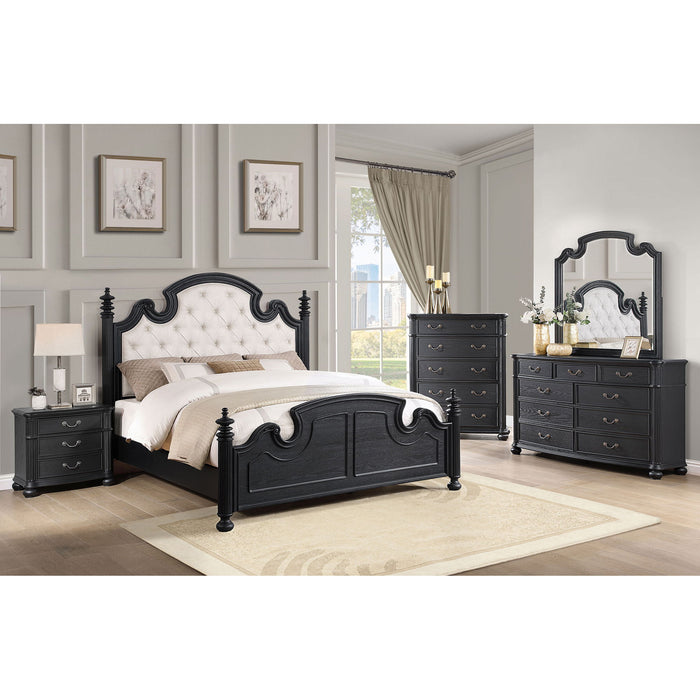 Taylor - 3 Drawer Nightstand With Felt Lined Top Drawer - Black