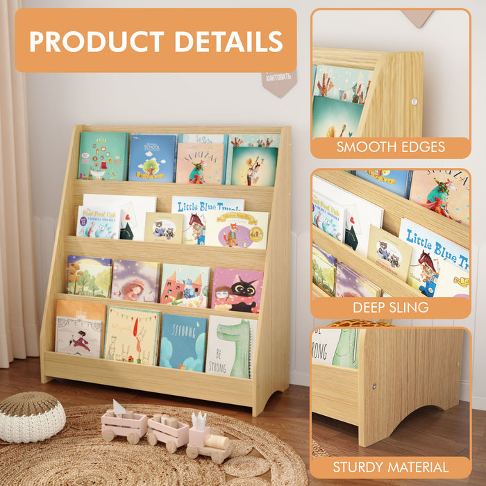 4 Tier Bookshelf, Toddler Book Display Shelves