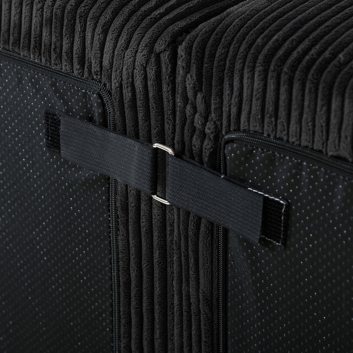 Luxury 8 Piece Modular U Shaped Sectional Sofa With Oversized Chaise Lounge And Bed Corduroy Upholstery