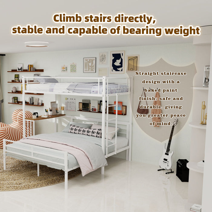 Bunk Bed With Built In Desk & Guardrail Frame