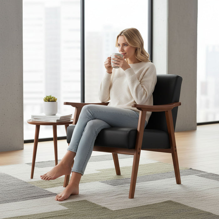 Accent Chair, Classic Mid Century Modern For Extra Seating