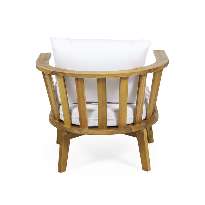 Patio Furniture Set, Outdoor Acacia Wood Patio Club Chair With Table