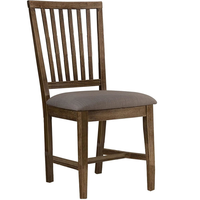 Open Slat Back Kitchen Side Chair (Set of 2) - Brown Oak