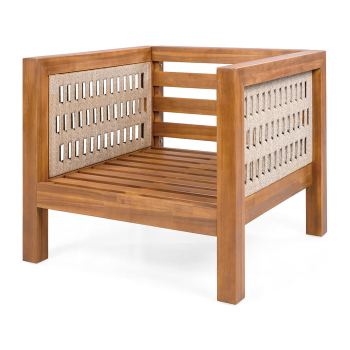 Outdoor Club Chair & Rope Arm And Cushions