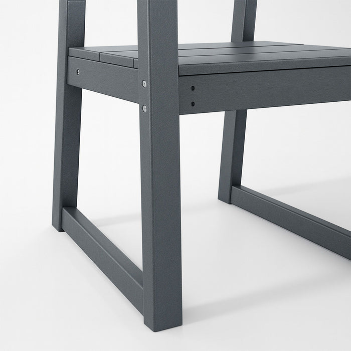 5 Piece Outdoor Dining Set, Table With Umbrella Hole And 4 Armrest Chairs