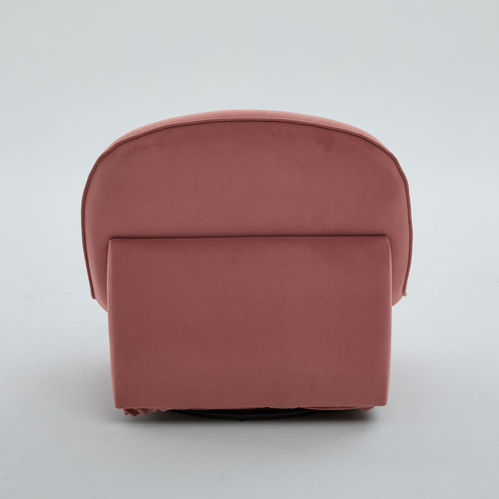 Pumpkin Shaped Swivel Accent Chair, 360 Degree Rotation For Living Room