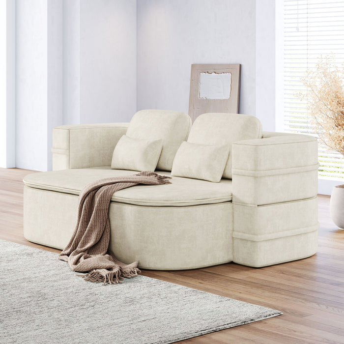 2 In 1 Foldable Sofa Bed With Multi Functional Blanket, Floor Lounge Sofa