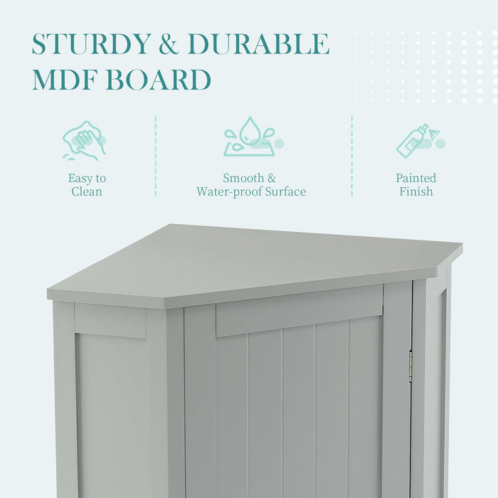 Bathroom Cabinet Triangle Corner Storage Cabinet With Adjustable Shelf Modern Style