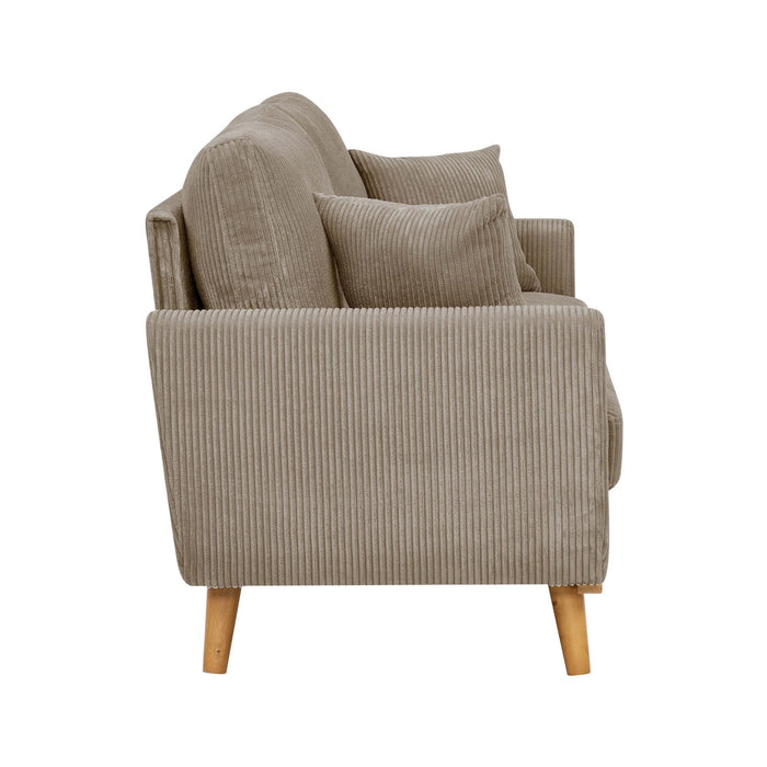 Upholstered Loveseat With Arms And Pillows