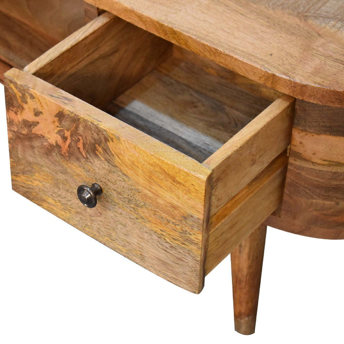 Mini Rounded Entertainment Unit - Oak