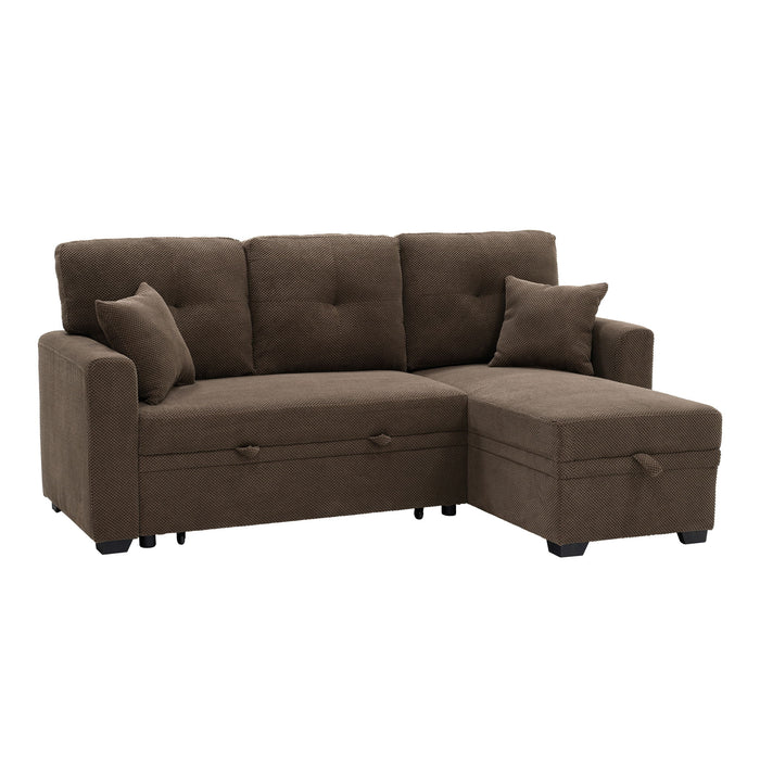Sleeper Sectional With Pull Out Bed, Reversible Chaise