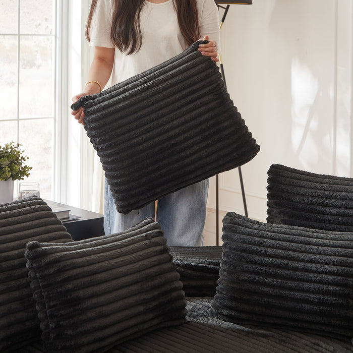 Semi Circular 2 In 1 Sofa Bed With Neck Pillow And Throw Pillows