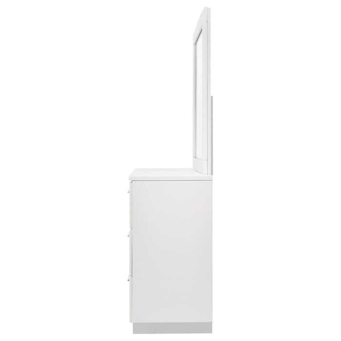 Dulcey - 6 Drawer Dresser With Mirror - Gloss White