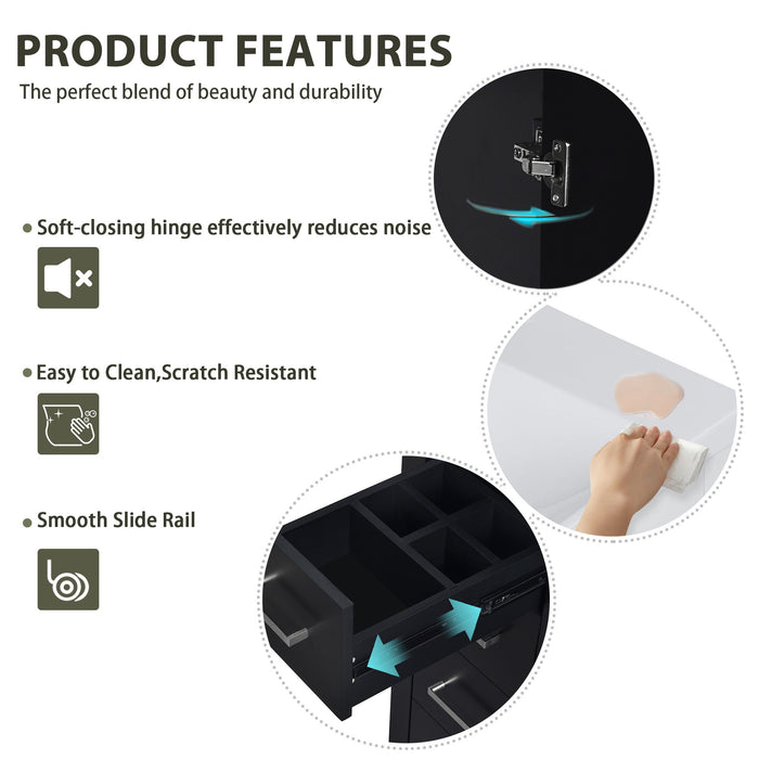 Bathroom Vanity Set With Sink, Storage Cabinet With Drawers & Soft Closing Doors