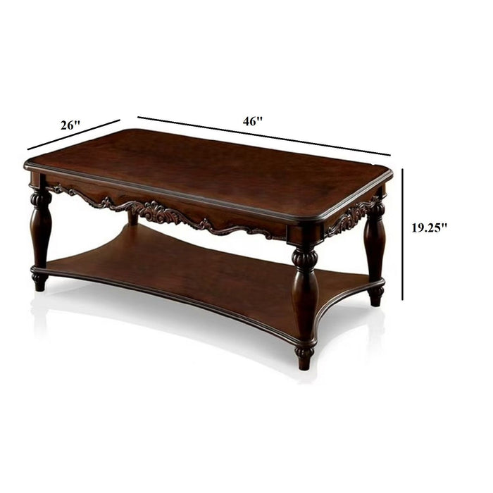 3 Piece Coffee Table With Open Shelf - Cherry