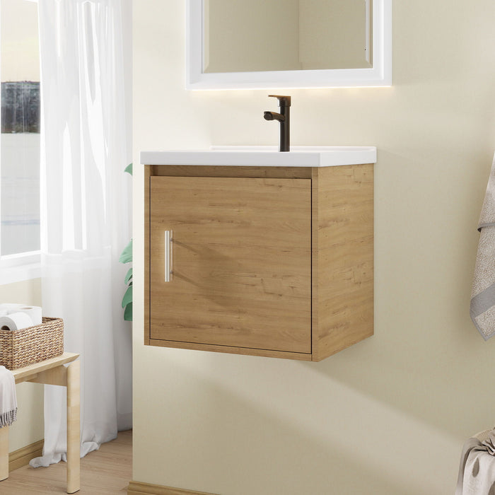 Floating Bathroom Vanity Combo, Wall Mounted Cabinet With Sink & Soft Close Doors For Small Bathrooms
