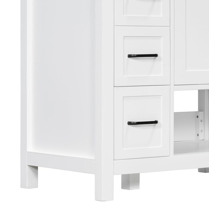Bathroom Vanity With Sink Top, Bathroom Vanity Cabinet With 2 Doors And 2 Drawers, Open Shelf