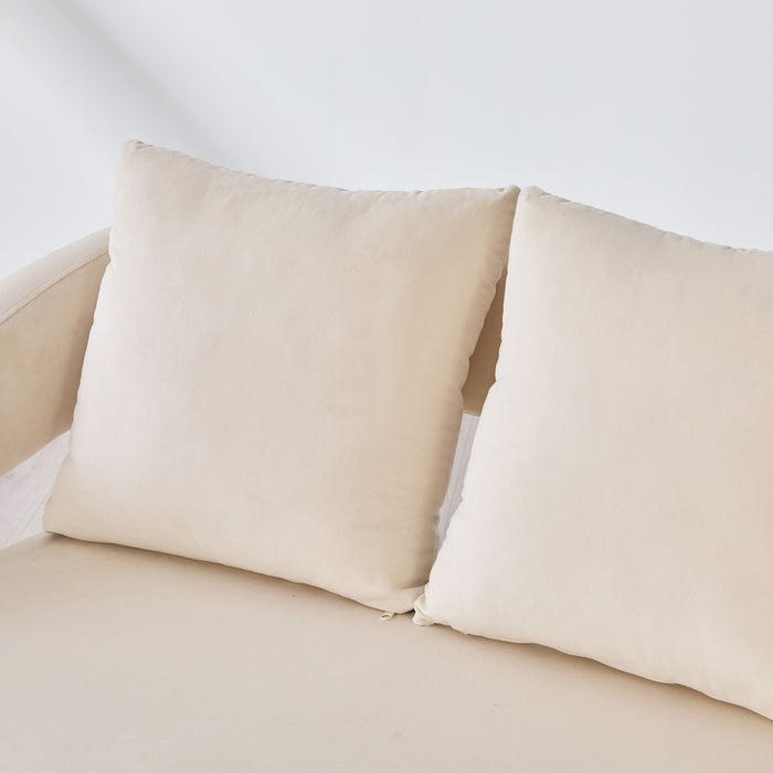 Open Back Loveseat Settee With 3 Pillows