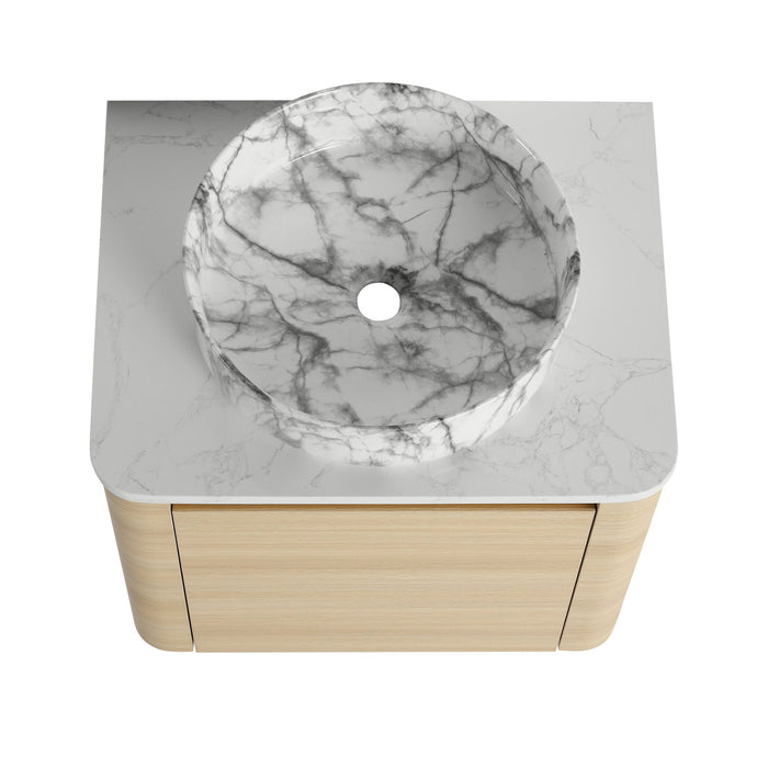 Mounted Bathroom Vanity & Art Sink & 2 Soft Close Doors