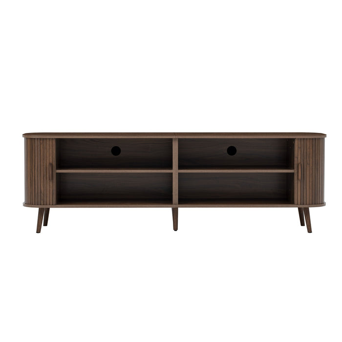 70" TV Stand, Media Center With Ample Storage - Dark Brown
