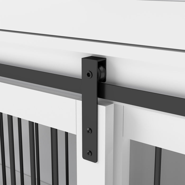 Large Dog Crate, Water Resistant Indoor Pets Furniture Double Dog Crates - Brown White