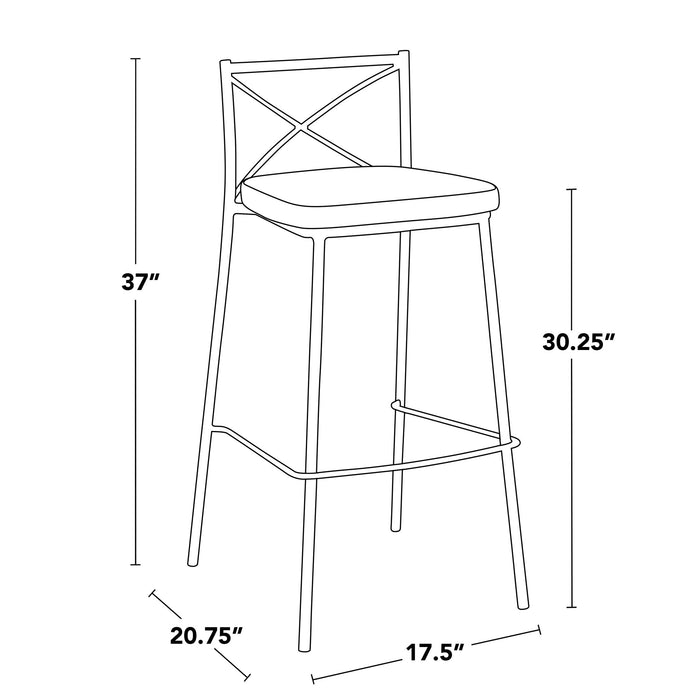 Modern Charlotte - Contemporary Fixed Height Barstool (Set of 2)