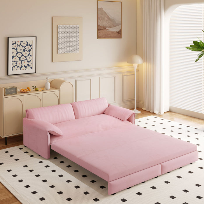 Queen Pull Out Sofa Bed With Side Storage