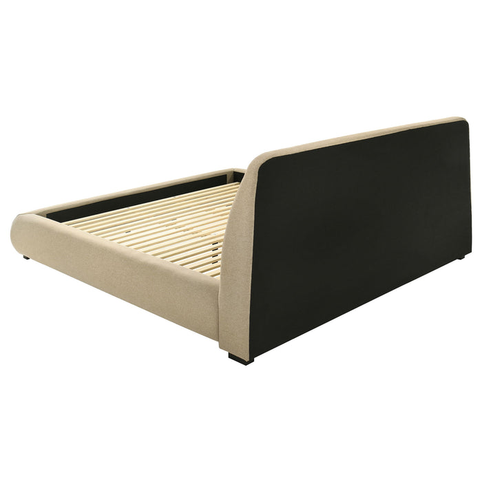 Modern Upholstered Platform Bed With Tufted Headboard