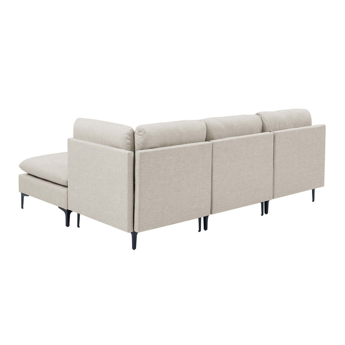 Upholstered Modular Sectional With Tall Legs, Medium Firm Seat