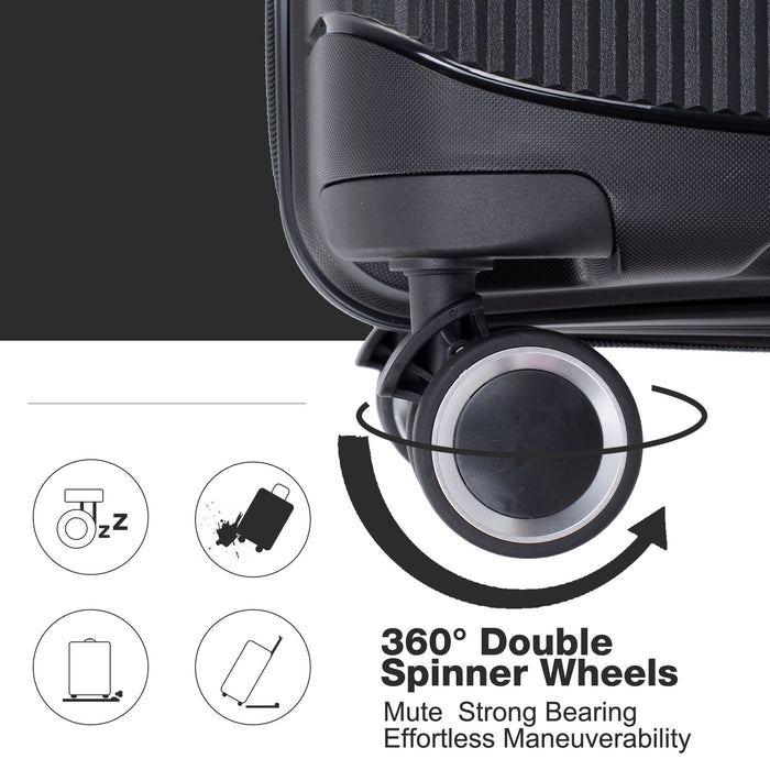 Expandable Hardshell Suitcase Double Spinner Wheels Luggage Sets