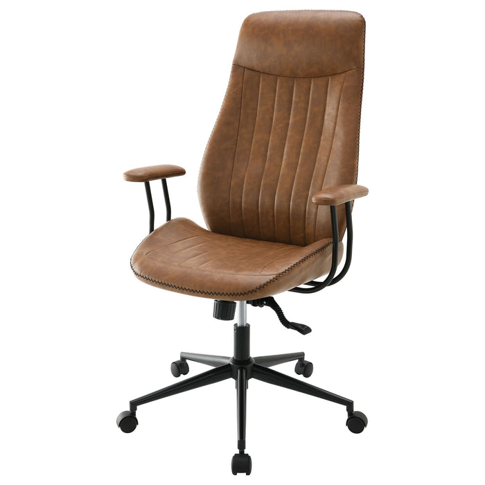 Hiram - Upholstered Adjustable Chair With High Back Support - Brown