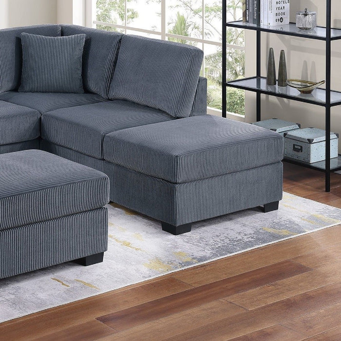Sectional Sofa Set With Reversible Left / Right Chaise And Matching Cocktail Ottoman